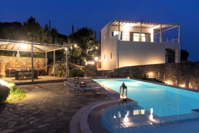 Crète - Villa de luxe moderne à Pines près d'Elounda avec vue panoramique sur la mer